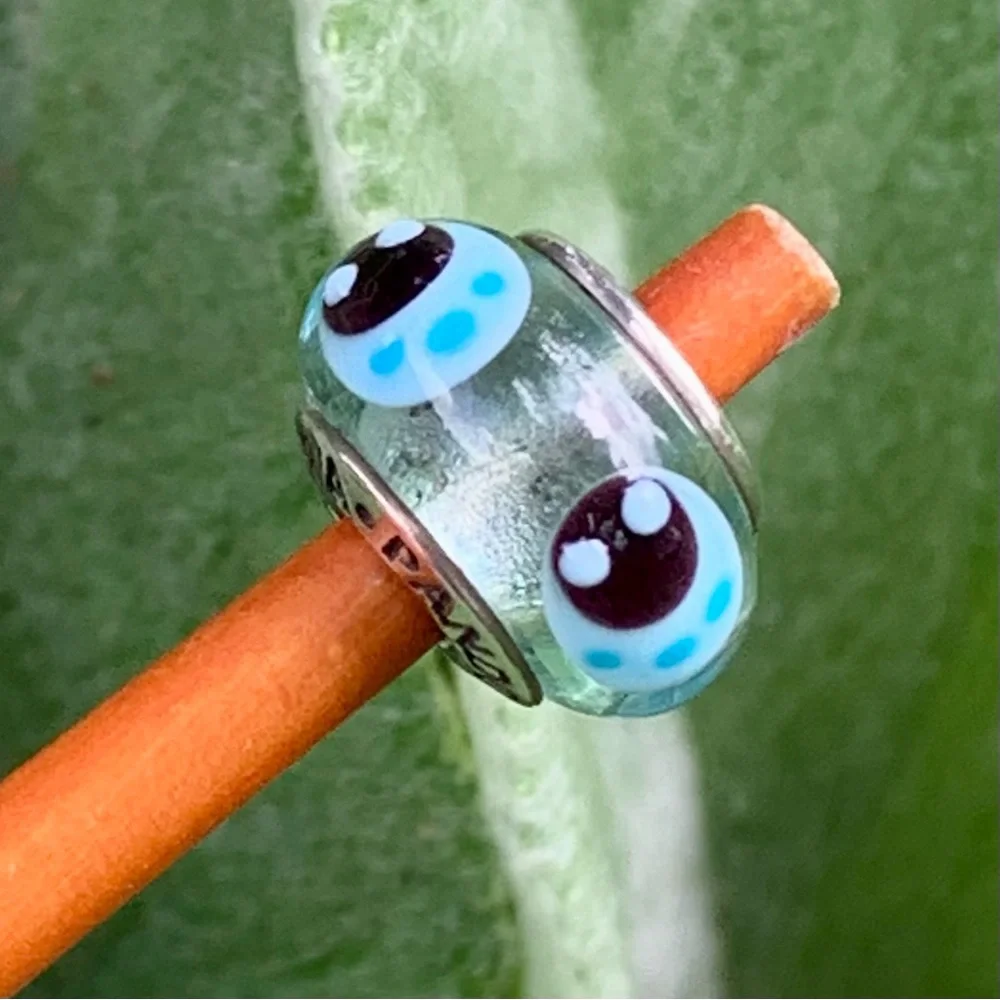 PANDORA Retired Blue Ladybug Murano Glass Authentic Sterling Silver Charm 790654 - Picture 4 of 6